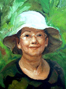Mdm Lim. 60cm x 45cm. Oil on canvas.