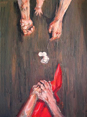 Table Money. 75cm x 100cm. Oil on canvas.